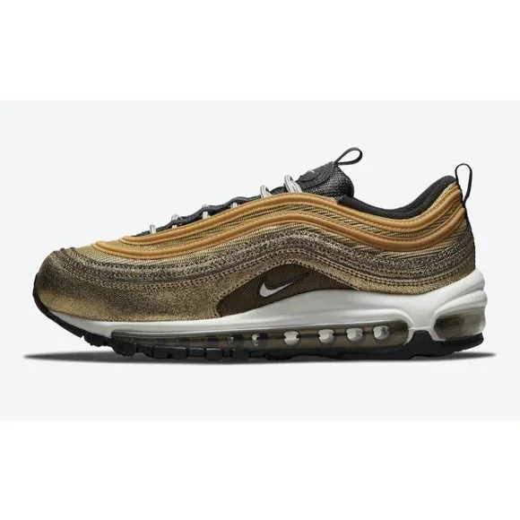 Nike Air Max 97 Golden Gals Metallic Gold Women's Sneakers Size 6 DO5881-700 - Picture 2 of 5